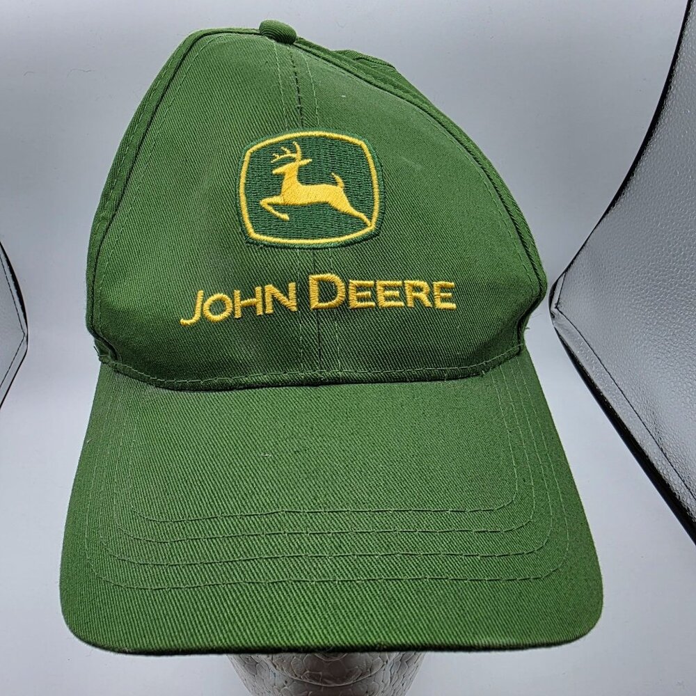 John Deere Snapback Hat Green Adjustable Embroidered Logo Adults One Size Cap